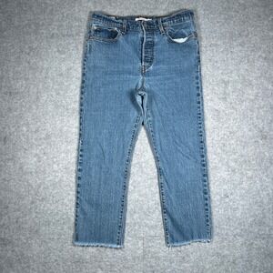 Levi's Denim Jeans Womens 31x26 Blue Wedgie Straight High Rise Raw Hem